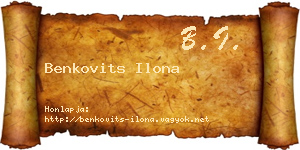 Benkovits Ilona névjegykártya