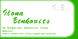 ilona benkovits business card